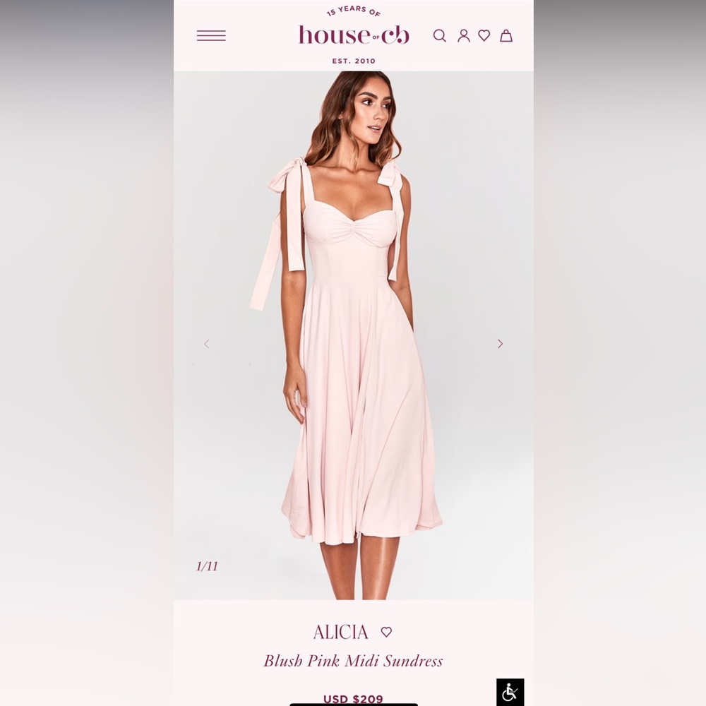 House of CB Blush Pink Midi Sundress
